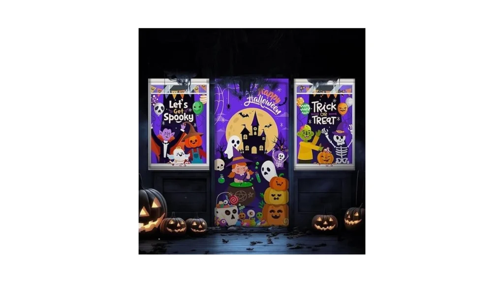 Amazon code: Tioncy 3 Pcs Halloween Window Door Cover