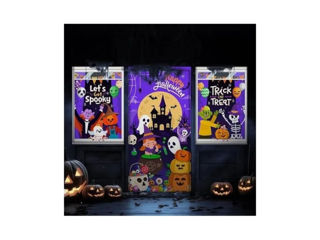 Tioncy 3 Pcs Halloween Window Door Covers… Code