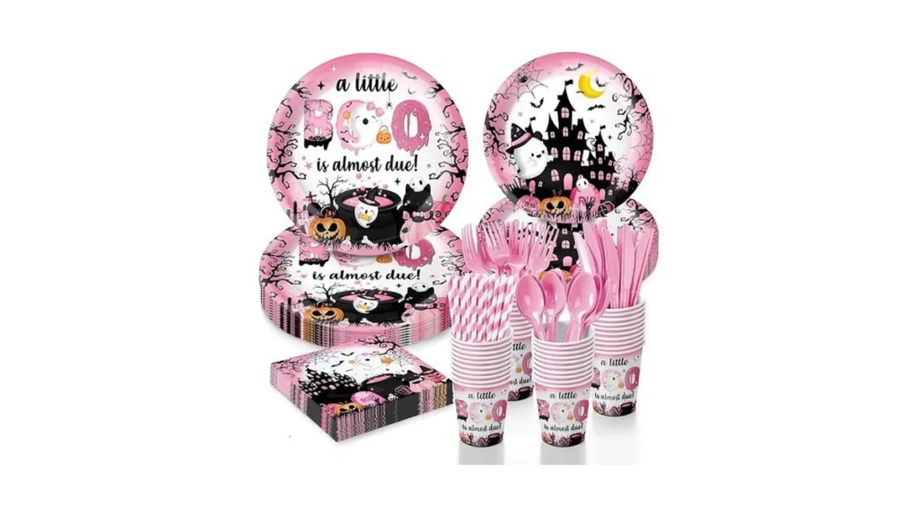 Amazon code: Pink Ghost Halloween Baby Shower Tablewa