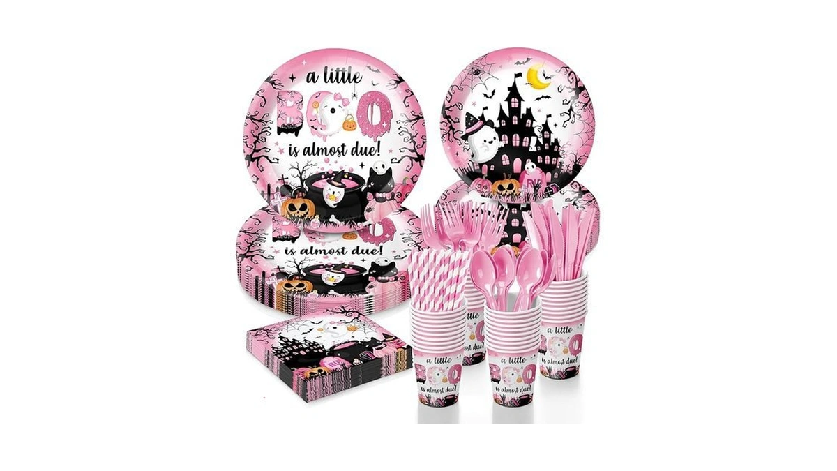 Amazon code: Pink Ghost Halloween Baby Shower Tablewa