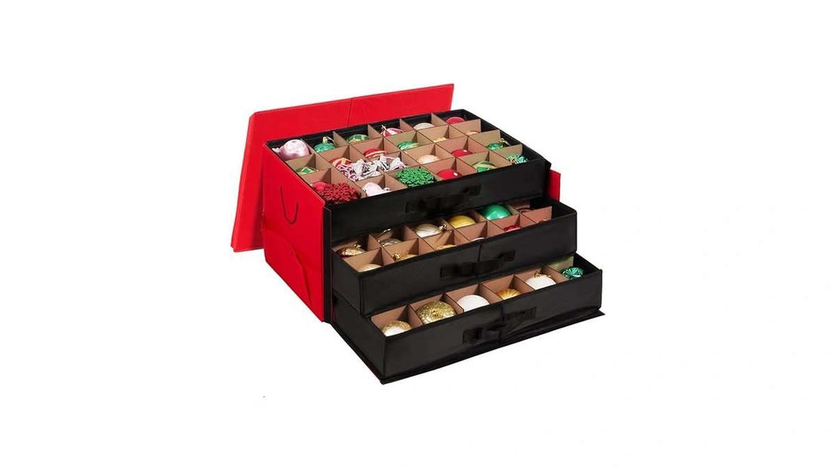 Amazon code: Goodlyghts Christmas Ornament Storage Co