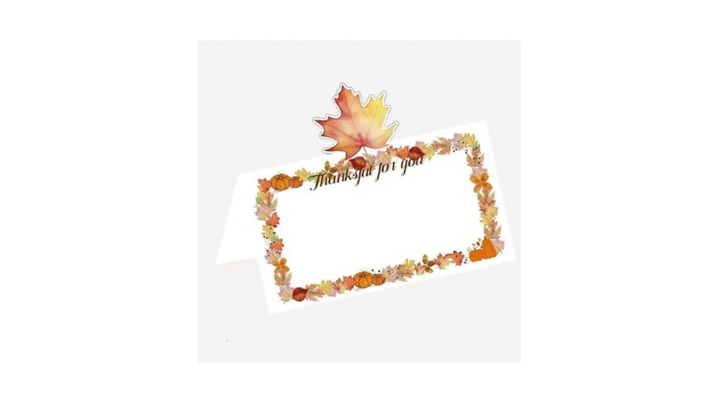 Amazon code: 120pcs Thanksgiving Table Decor Place Ca