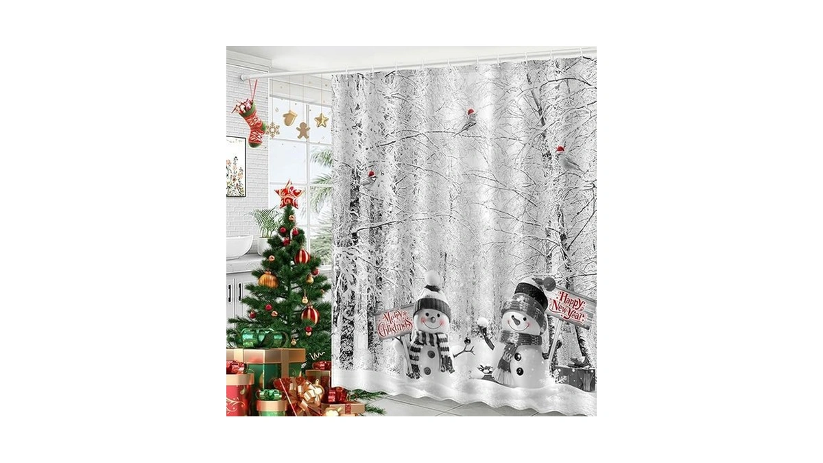 Amazon code: Aczhhzc Merry Christmas Snowman Shower C
