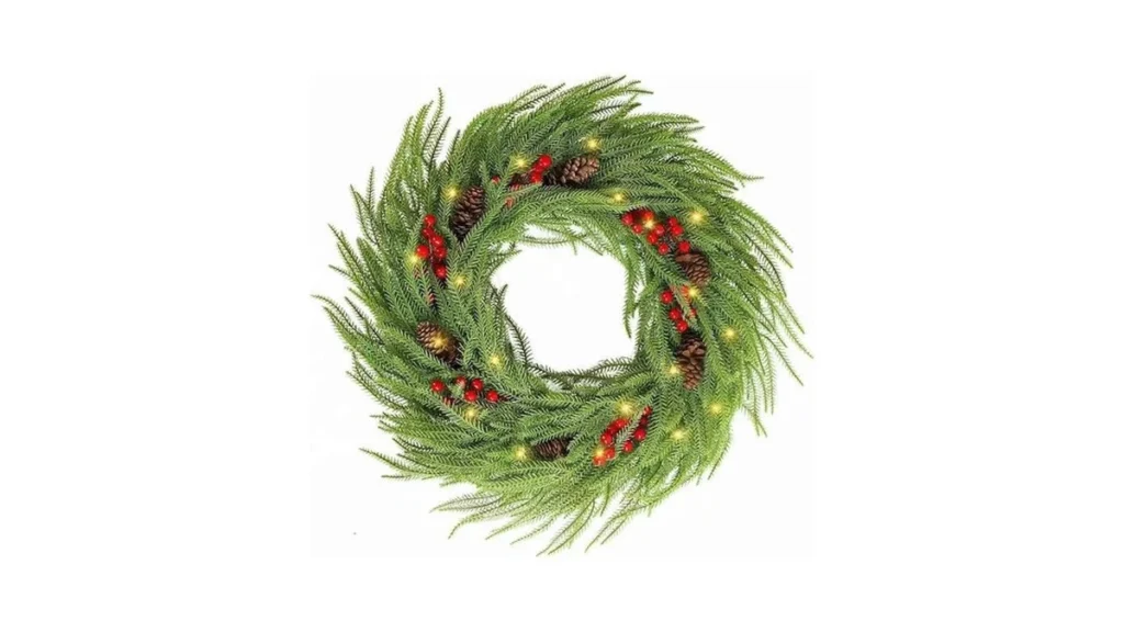 Amazon code: 24 Inch Lighted Christmas Wreath For Fro