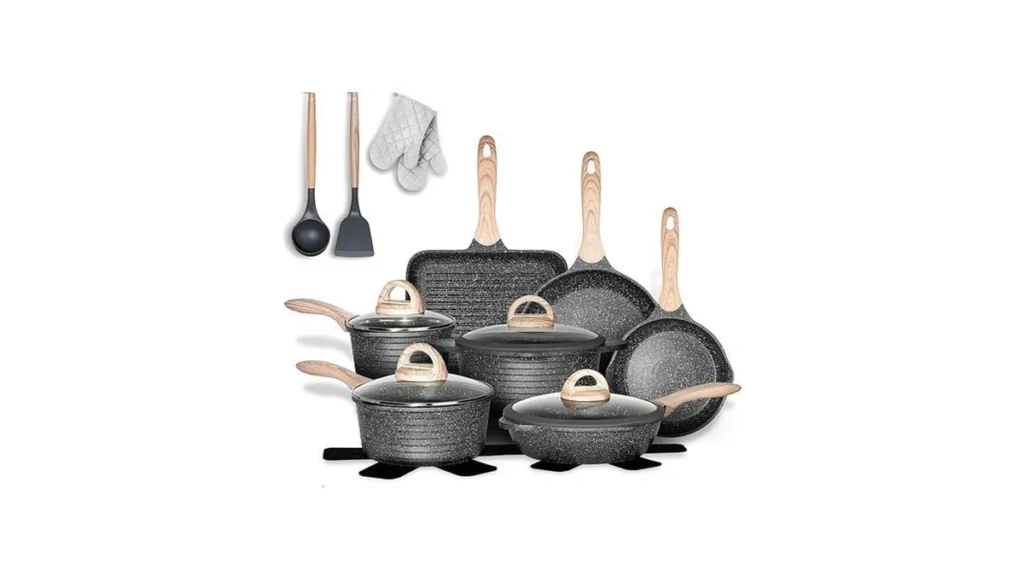Amazon code: Jeetee 20pcs Nonstick Pots And Pans Set