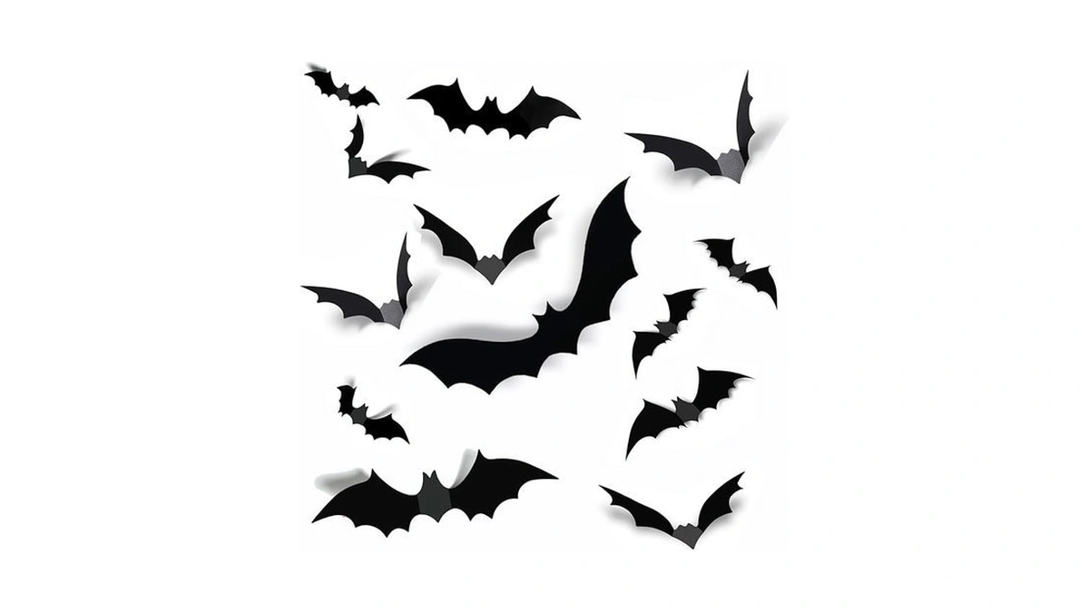 Amazon code: 60 Pcs Bats Halloween Decoration 4 Size