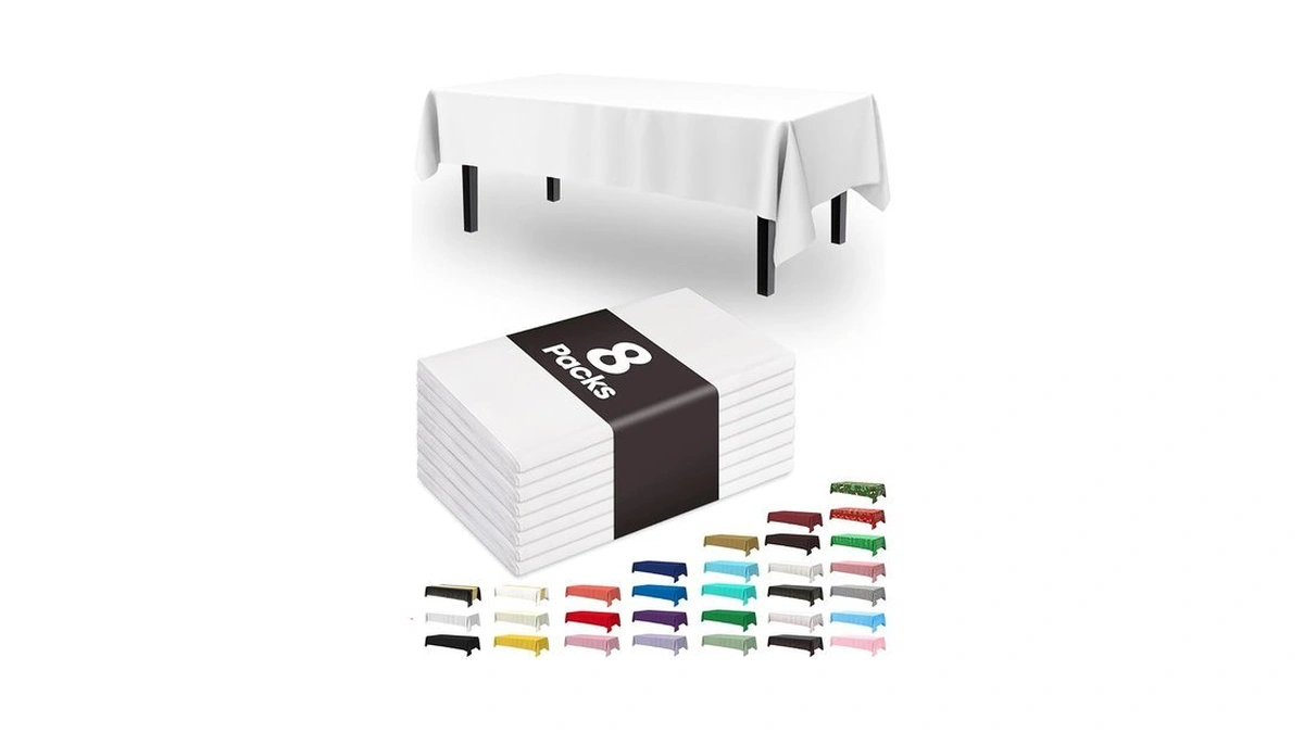 Amazon coupon: Pureegg Plastic Table Cloth Disposable 8
