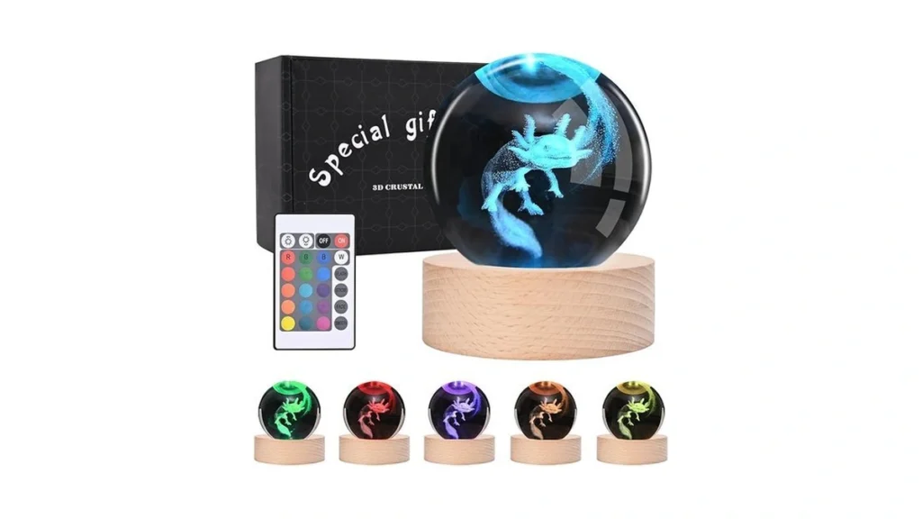 Amazon code: Roewioka 3d Crystal Ball Axolotl Gift Li