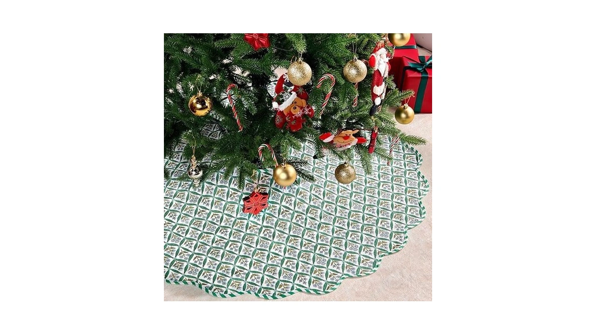 Amazon code: 45 Inch Christmas Tree Skirt Vintage Gre