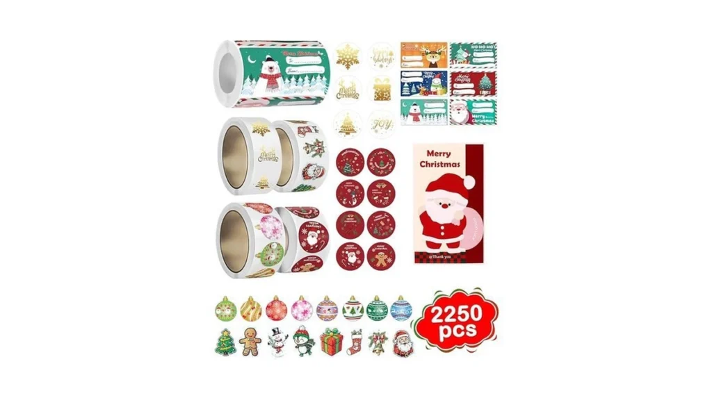 Amazon code: 2250pcs Christmas Stickers 6-in-1 Set -