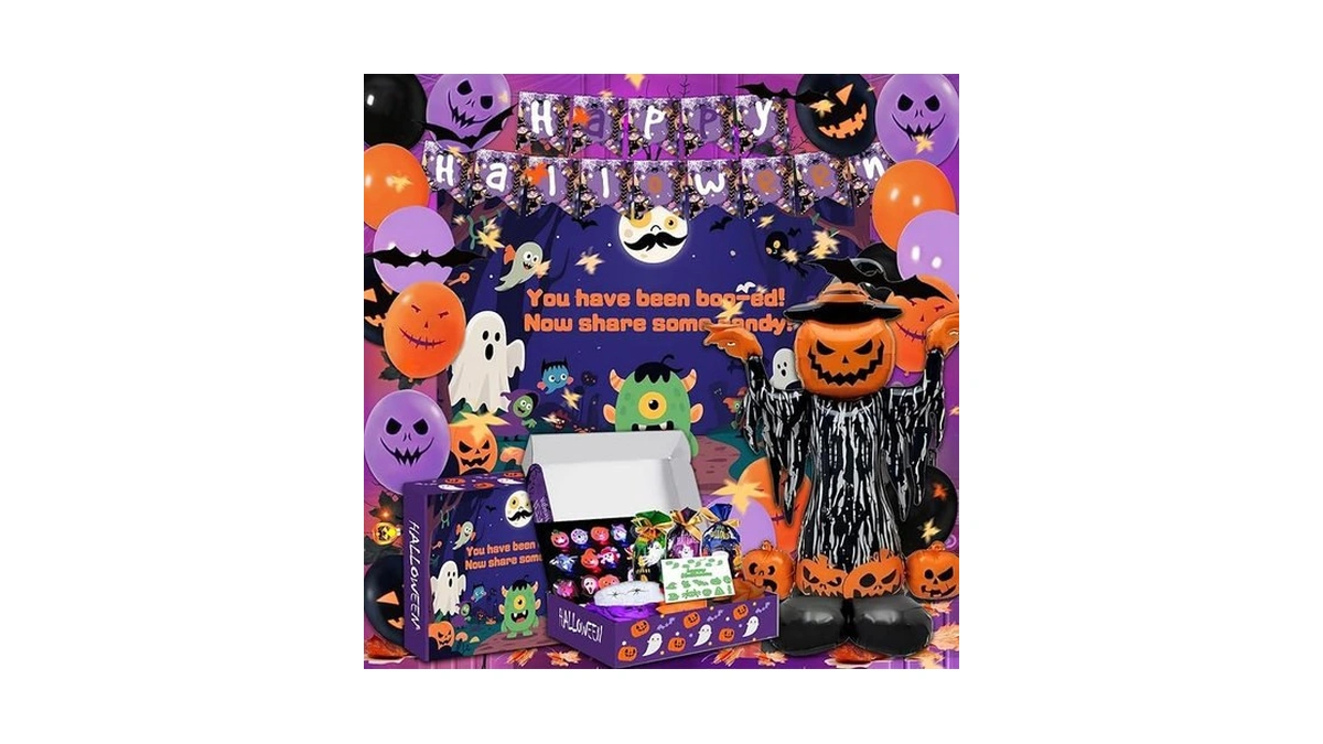 Amazon code: Ludibloomp 117 Pcs Halloween Decorations