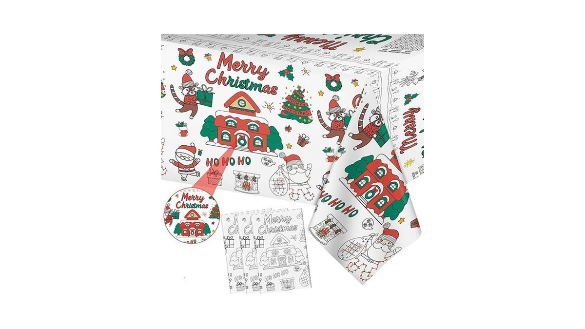 Amazon code: 3 Pack Merry Christmas Coloring Table Cl