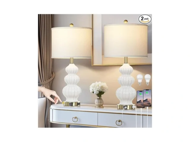Modern White Table Lamps Set Of 2 – Bedside Lamps… Code