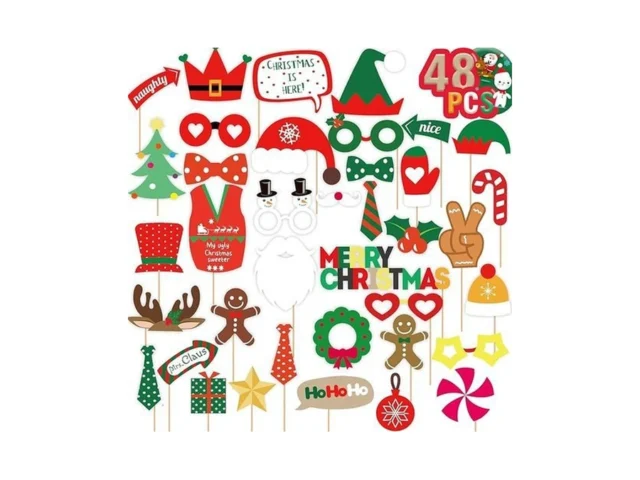 Joy Bang Christmas Photo Booth Props 48pcs… Code