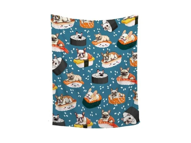French Bulldog Sushi Throw Blanket French Bulldog… Code