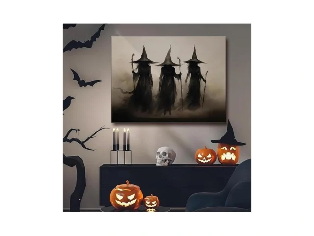 Framed Witch Wall Art Halloween Wall Decor Vintage… Code