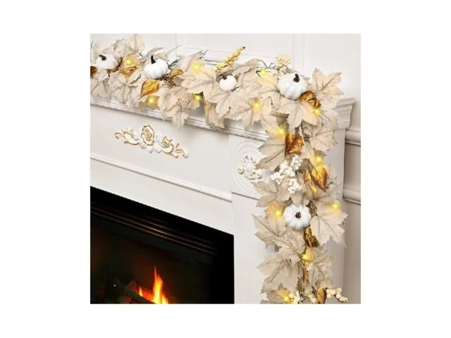 2pcs Waipfaru 5 8ft Fall Garland With Lights Mantle… Code