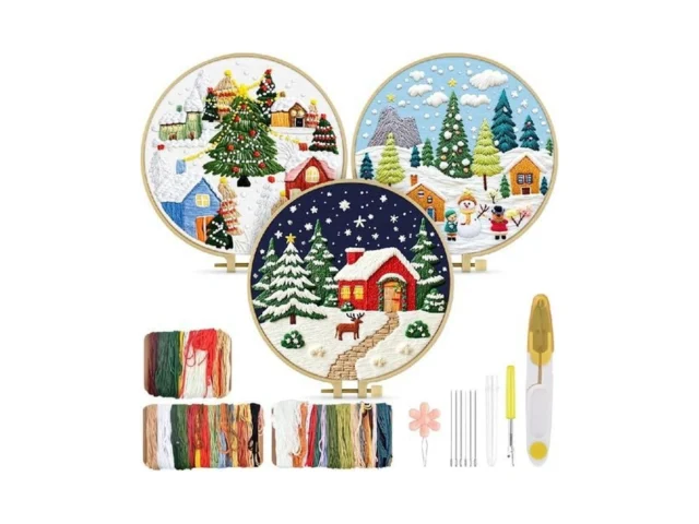 Tindtop Christmas Embroidery Kit For Adult 3 Pack… Coupon