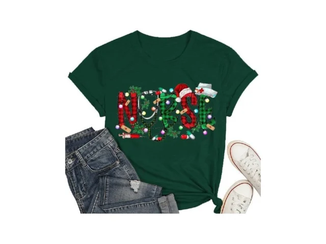 Christmas Nurse Shirt Women Santa Favorite Nurse… Coupon