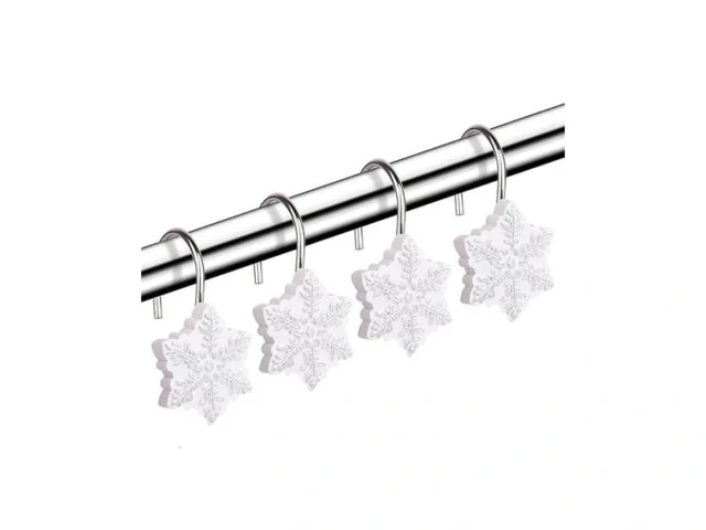 Snowflake Shower Curtain Hooks Rings For Bathroom… Code