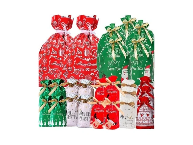 Happy Storm Christmas Drawstring Gift Bags 30pcs… Code