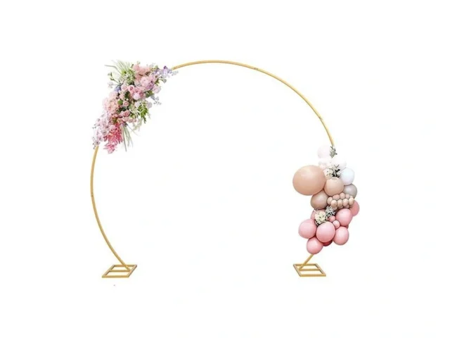 Yumiaohe 8ft Balloon Arch Stand Gold Stable Round… Code