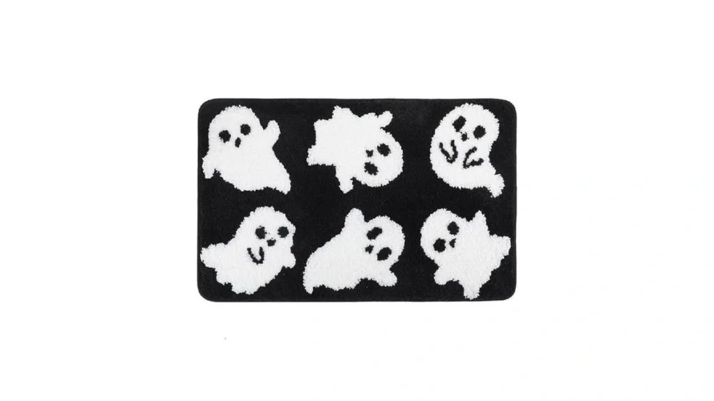 Amazon coupon: Halloween Bath Mat Black Ghost Bathroom