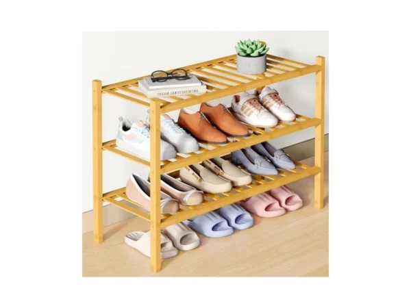 Amazon code: Smiry Bamboo Shoe Rack For Closet 3 Tier