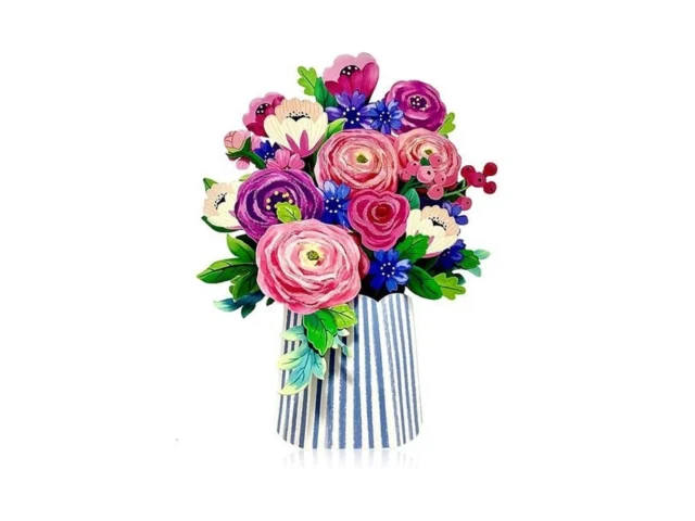 3d Pop Up Greeting Card Floral Design With Pink And… Code