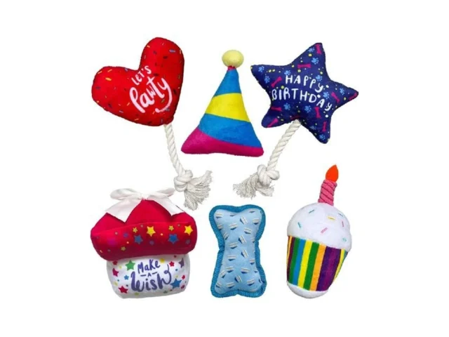 Wagever 6 Pack Dog Birthday Toys Puppy Gift For… Code