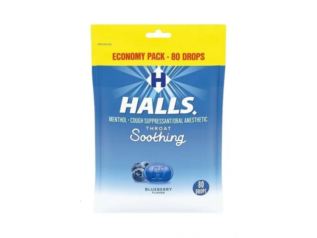 Halls Throat Soothing Blueberry Cough Drops Economy…