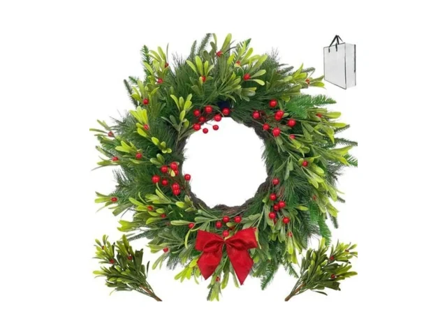 24 Inch Christmas Wreath For Front Door Artificial… Coupon