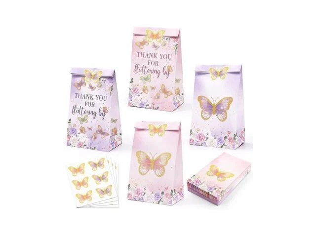 Levfla 24 Pcs Butterfly Candy Bags Pink And Purple… Code