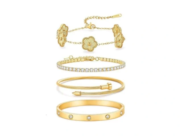 Solistra 18k Gold Plated Bangle Bracelets For Women… Code