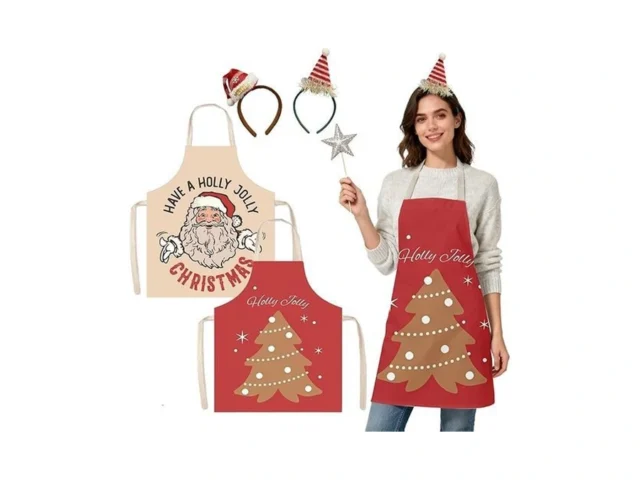 Imerago 4 Pcs Christmas Apron And Headband Set… Code