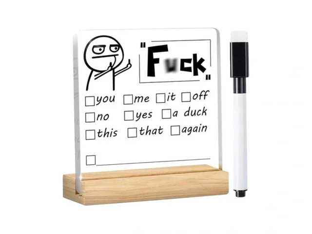 Writable Funny Desk Sign Office Decor With Markers… Code