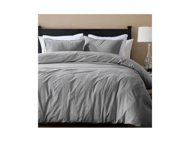 Wdcozy Grey Queen Size Jacquard Duvet Cover Set… Code