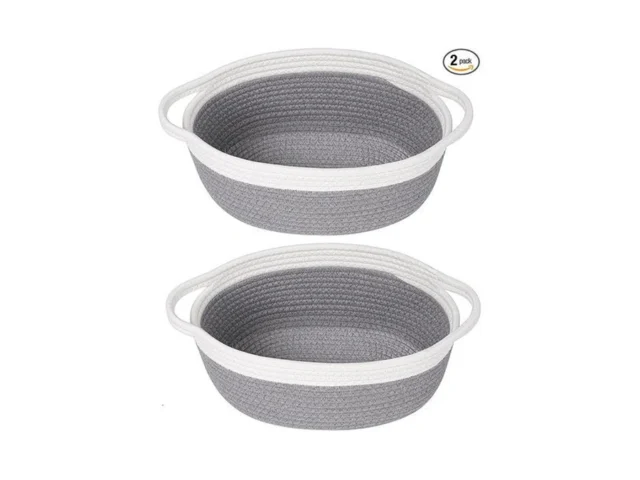 Qflqfl 2 Pack Small Woven Storage Basket With… Code