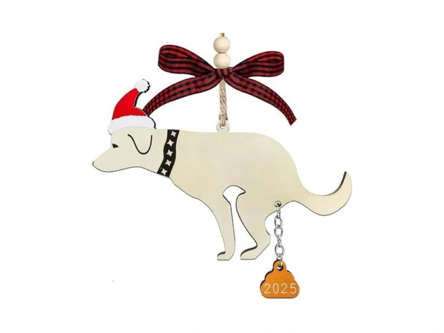 Funny Christmas Ornaments 2025 Wooden Dog Ornament… Code
