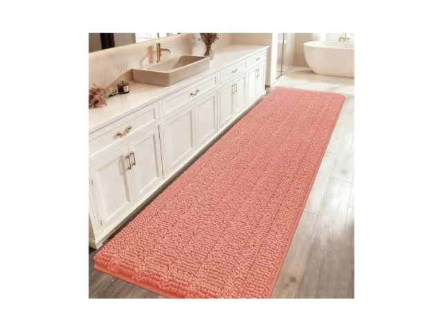 Accumtek Striped Coral Bathroom Rug Mat 44 X24… Coupon