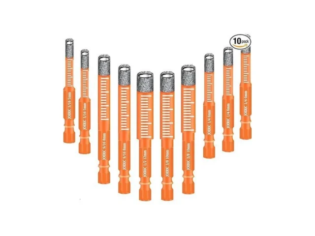 Joeric 10 Pcs Orange Dry Diamond Drill Bits Set Hex… Code