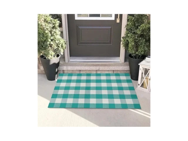 Lygligh Buffalo Plaid Rug Green And White Outdoor… Code