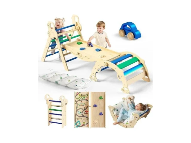 Bimomiki Pikler Triangle Set 10-in-1 Climbing Toys… Code