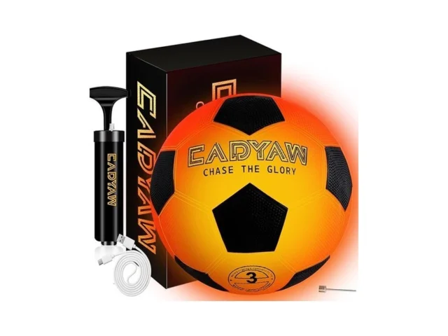 Cadyaw Glow In The Dark Soccer Ball Rechargeable… Code