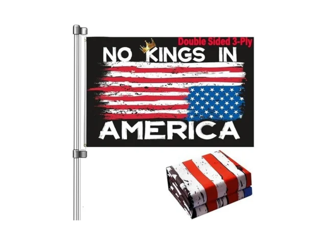 No Kings In America Flag 3×5 Heavy Duty Double… Code