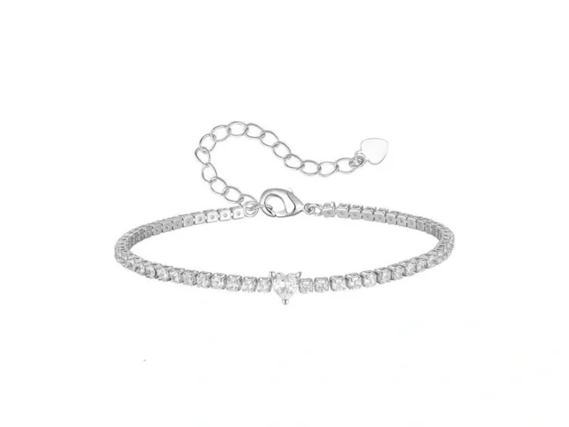Goxygen Heart Tennis Bracelet For Women – 14k Gold… Code