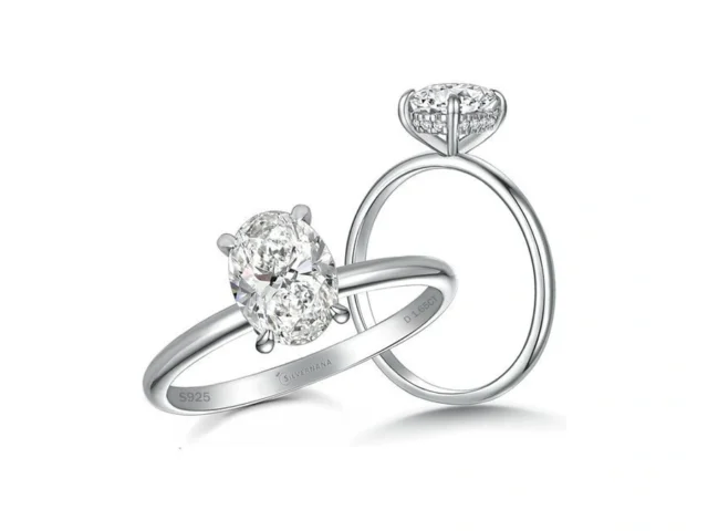 Silvernana Oval Moissanite Engagement Ring For… Code