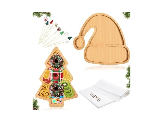 2 Pcs Christmas Serving Platters Tree And Hat… Code