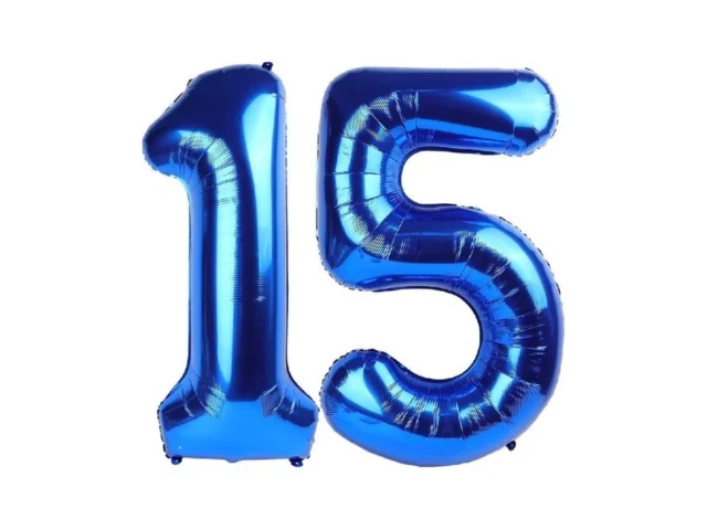 15 Balloon – Metallic Blue Birthday Number Balloons… Code