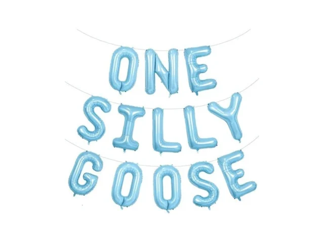 One Silly Goose Balloons Banner 16 Inch Blue Geese… Code